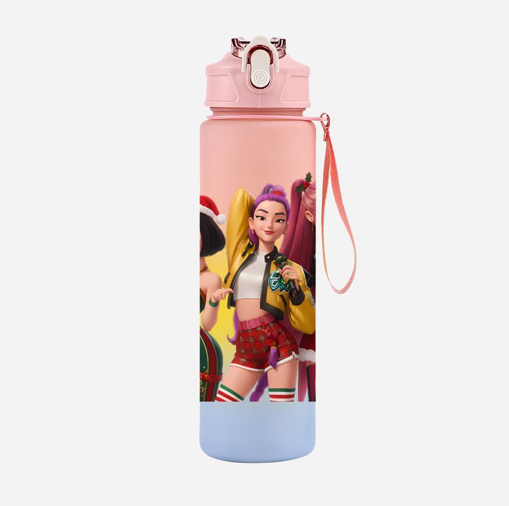 Bottiglia d'Acqua K-Pop Cacciatori di Demoni Stampata per Natale da 750 ml Tazza Grande Capacità Tazza da Acqua Portatile per Bambini Sport all'Aperto Regalo per Bambino