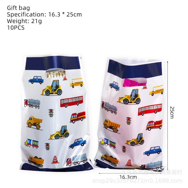 Spot Construction Vehicle Theme Party Decoration Supplies Excavator Disposable Paper Cup Paper Plate Children'S Birthday Supplies Factory