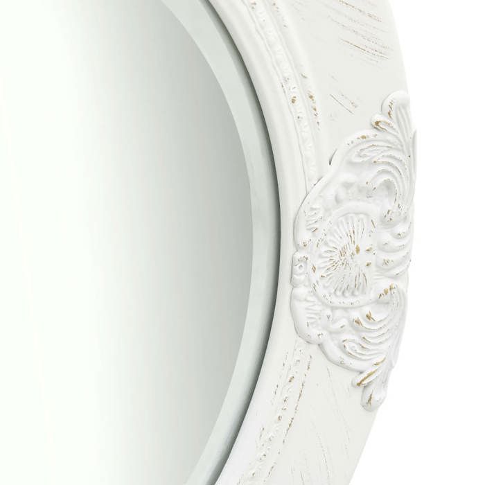 VidaXL Miroir mural style baroque 50 cm Blanc 320344