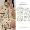 Summer Fashion Pajamas: Women's Short Sleeve Three-Piece Set with Cartoon Pacha Dog Design, Suitable for Home or Outdoors
