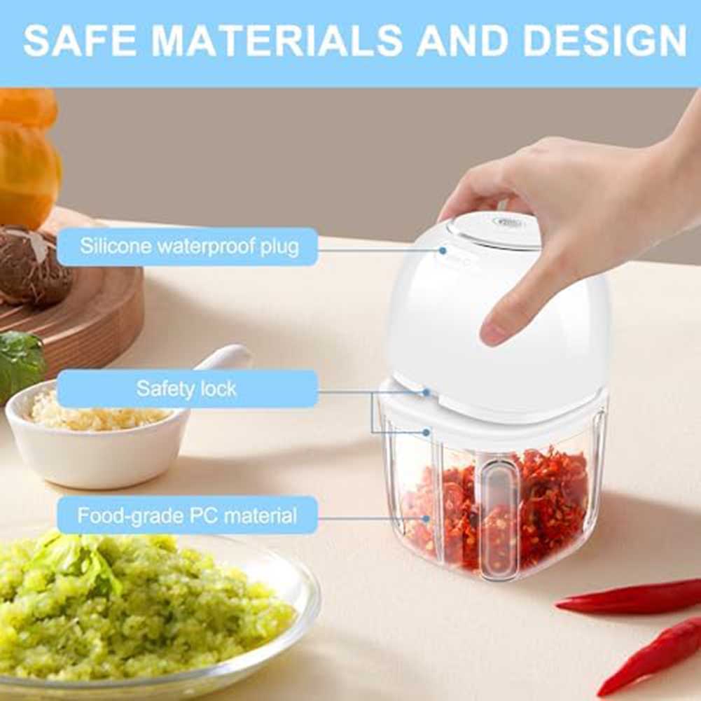 Outdoor Cooking 13*8*8cm Efficient Food Chopper Compact Electric Garlic Chopper Food Processor Quick Meal Prep