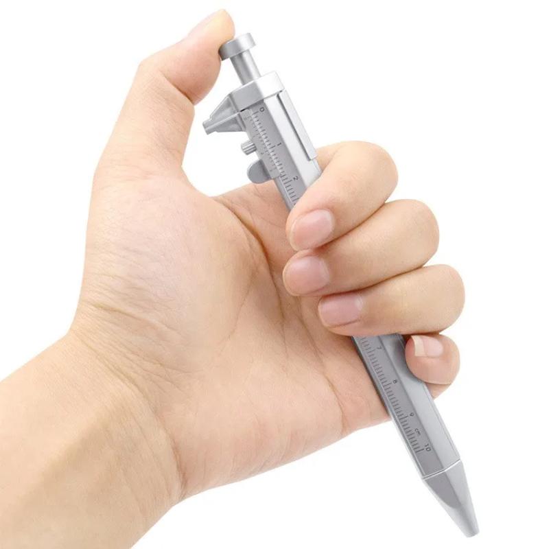 1Pcs Gel Ink Pen Multifunction Caliper Pen Ball‑Point 1.0Mm Ballpoint Pen Vernier Caliper Roller Ball Pen Creativity Stationery