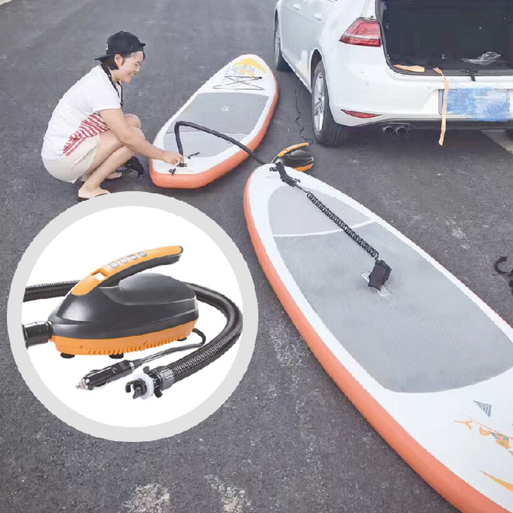 20/16 PSI Dual Stage Electric Air Pump Intelligent Inflatable Pump 12V 110W for Inflatable SUP Stand Up Paddle Surfing Board