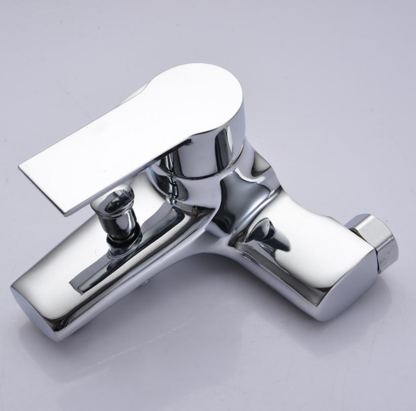 Modern Design Polished Dual Handle Zinc Alloy Bath Mixer Tap with Lift Diverter Valve and Ceramic Cartridge for Shower Tub Combo