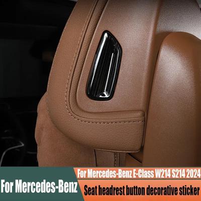 Dla Mercedes-Benz Klasy E W214 S214 2024 przycisk zagłówka siedzenia naklejka dekoracyjna akcesoria do dekoracji wnętrza samochodu