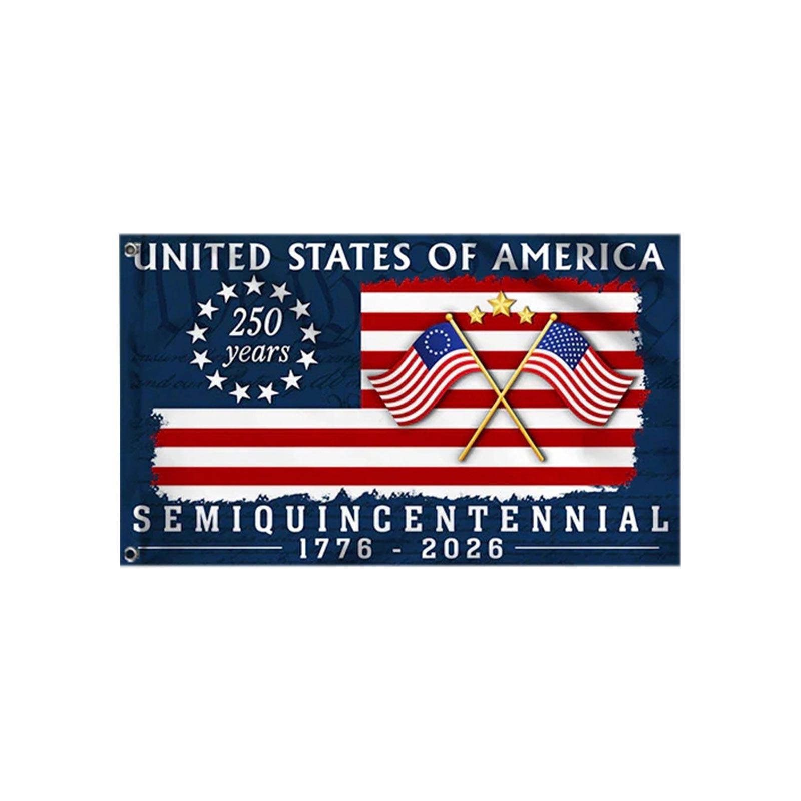 

250th Anniversary Commemorative Flag 90x150 Single Side Printed Durable Outdoor Polyester Flag with Grommets for Hanging