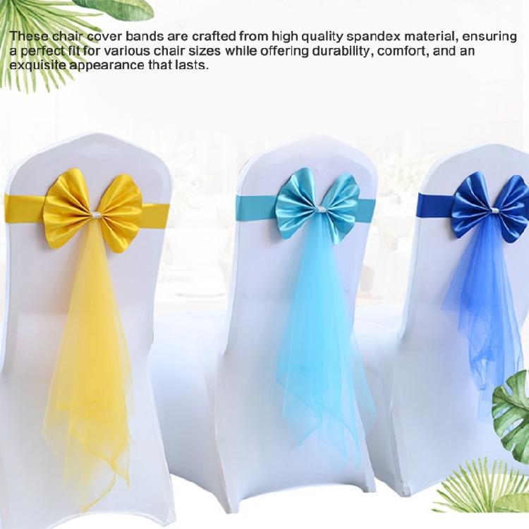 Elastic Chair Sashes Bows Spandex Chair Sashes Bows for Banquets and Ceremonies Elastic Band for Occasion Party