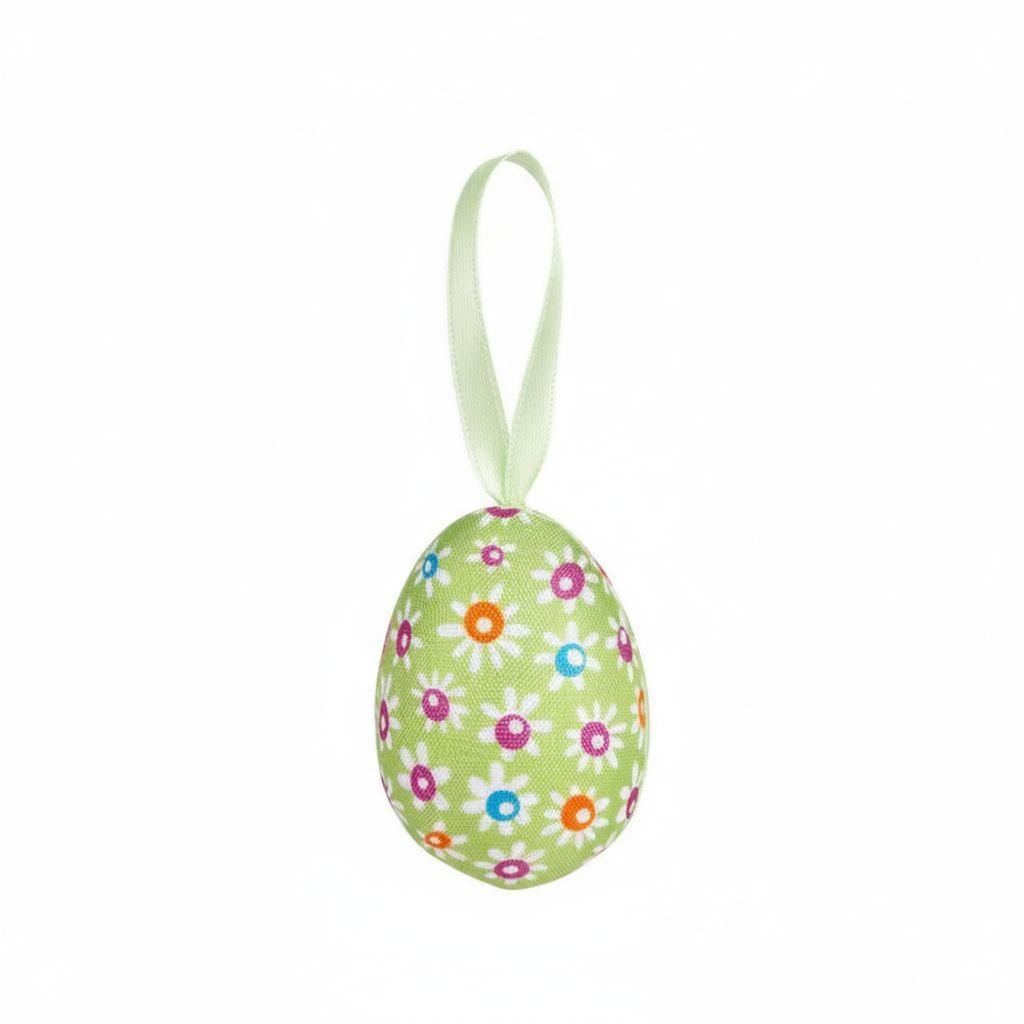 Easter Oval Decoration Easy to Hang Textile Wrapped Oval Ornaments Hanging Easter Eggs Finely Crafted Colorful Foam Eggs