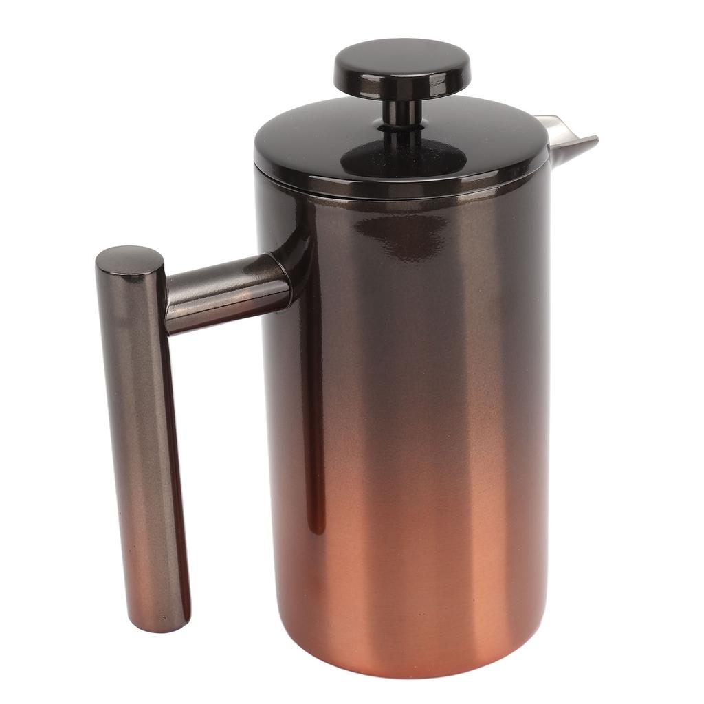 French Press Coffee Tea Maker with Filter Double Layer 304 Stainless Steel Gradient Ramp for