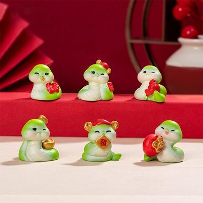 Zodiac Snake New Year Snake Figurine 2025 Snake Year Mascot  Micro Landscape Decorations