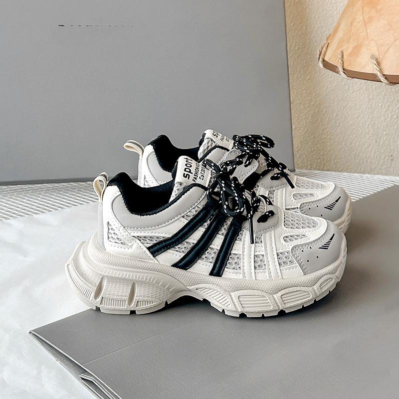 Children's mesh sports shoes spring and autumn popular boys and girls soft-soled dad shoes middle-aged children's trend versatile casual shoes