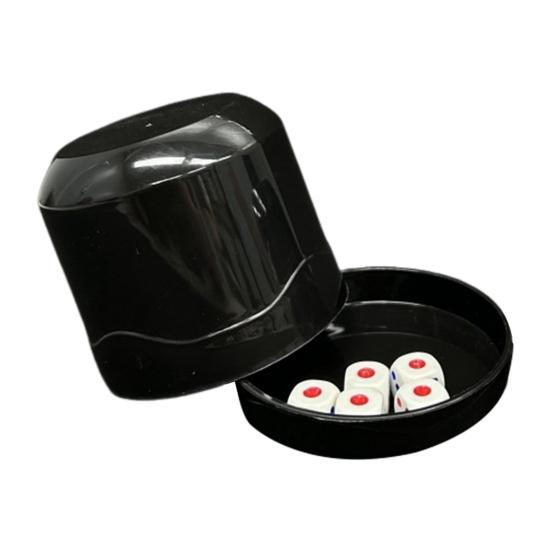

1 набор игральных костей с подставкой, 5-точечные игральные кости, прочные, ручные чёрный