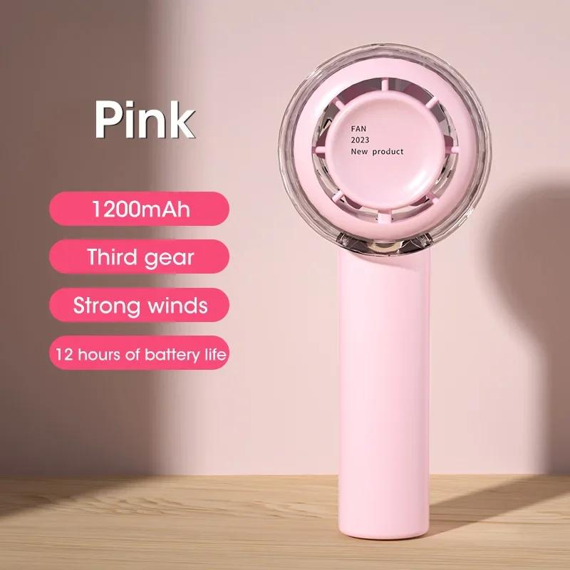 

Ручной вентилятор с USB-зарядкой Мини 3-скоростное бесшумное охлаждение для путешествий, офиса, улицы, дома розовый