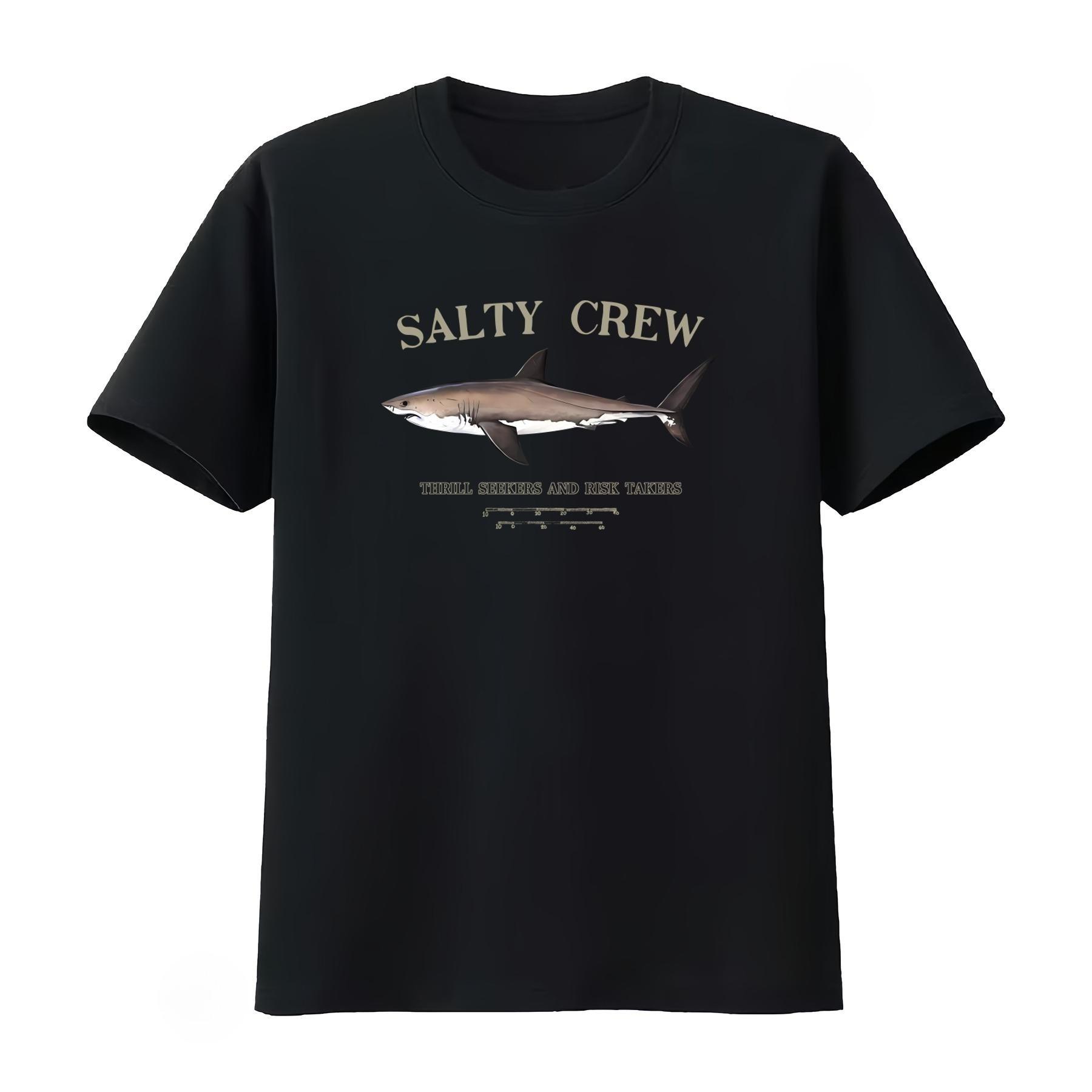Salty Crew Искатели острых ощущений и Рискованные люди Футболка унисекс с принтом акулы Стильная графическая одежда унисекс Женская Летняя новинка 2026 Футболка S