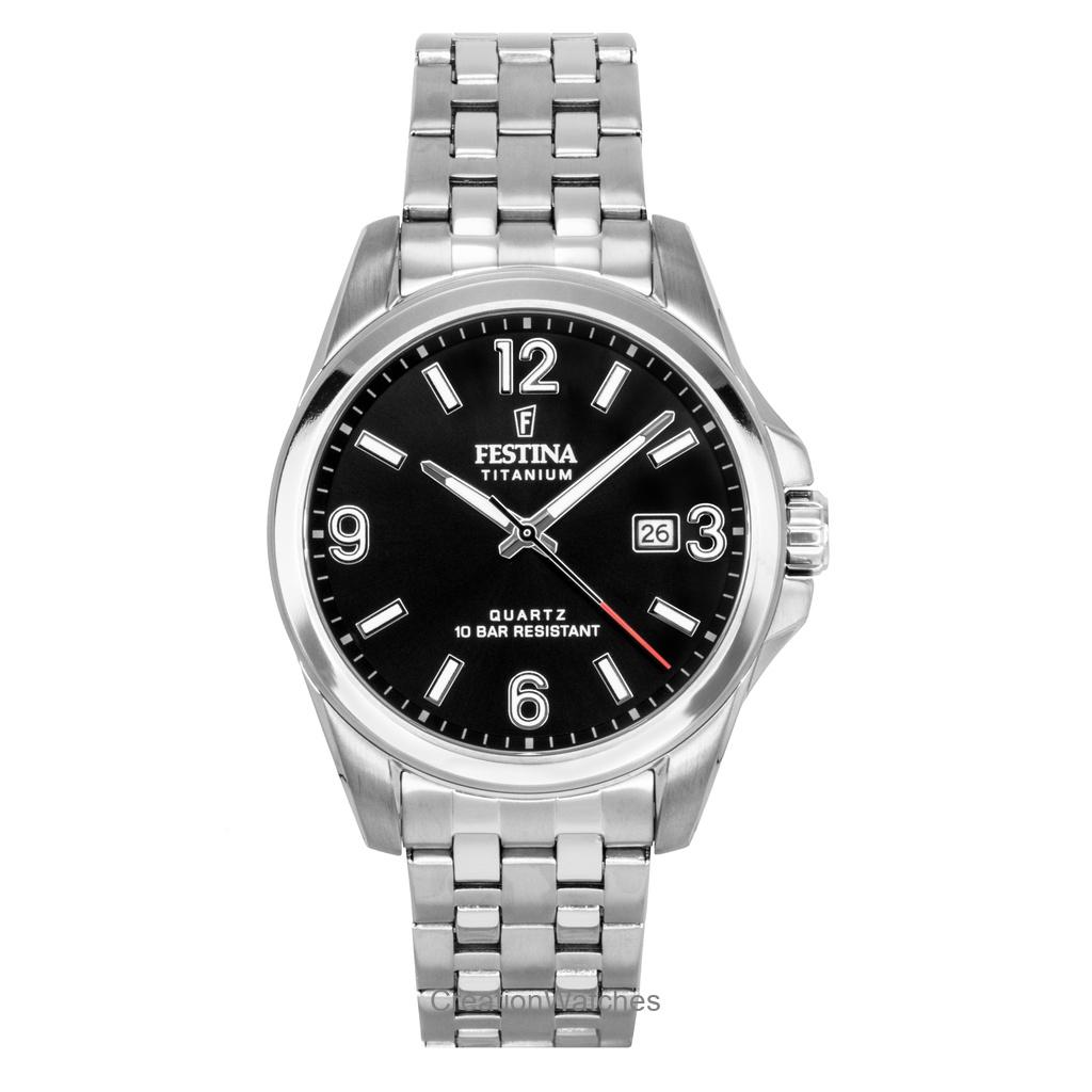 Festina Titanium Black Dial Quartz F20696-3 100M Men's Watch
