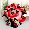 Pucca, Hearts Automatic Opening and Closing, 8 Rib Structure Portable Umbrella, Suitable for Men and Women In All Seasons  Perfect Gift for