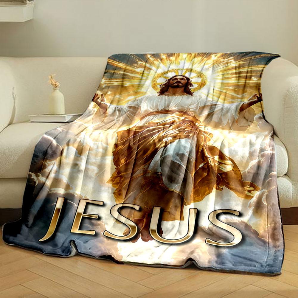 Jesus Cloud Radiant Blanket  Printed Blanket for Living Room Bed Couch lunch break Soft Cozy Blanket for Friend's festival Gift