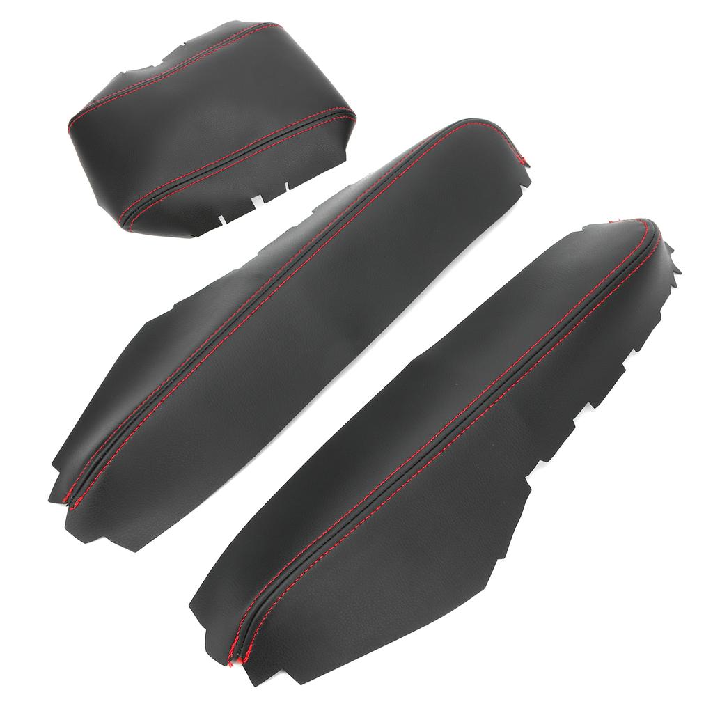 3pcs Center Console Armrest Pad Covers PU Leather Protectors Fit for Honda Civic 20162018