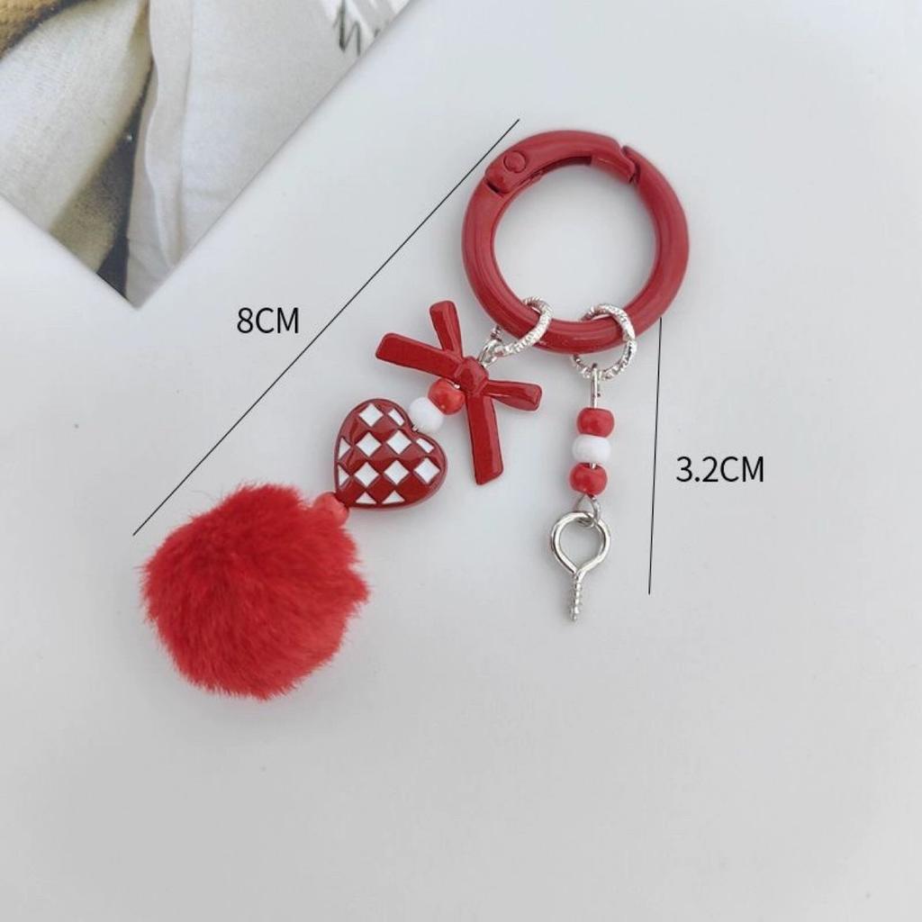 Accessories Hairball Mobile Phone Chain Beaded DIY Handmade Hairball Chain Blind Box Cute Grain Lanyard Pendant Keychain