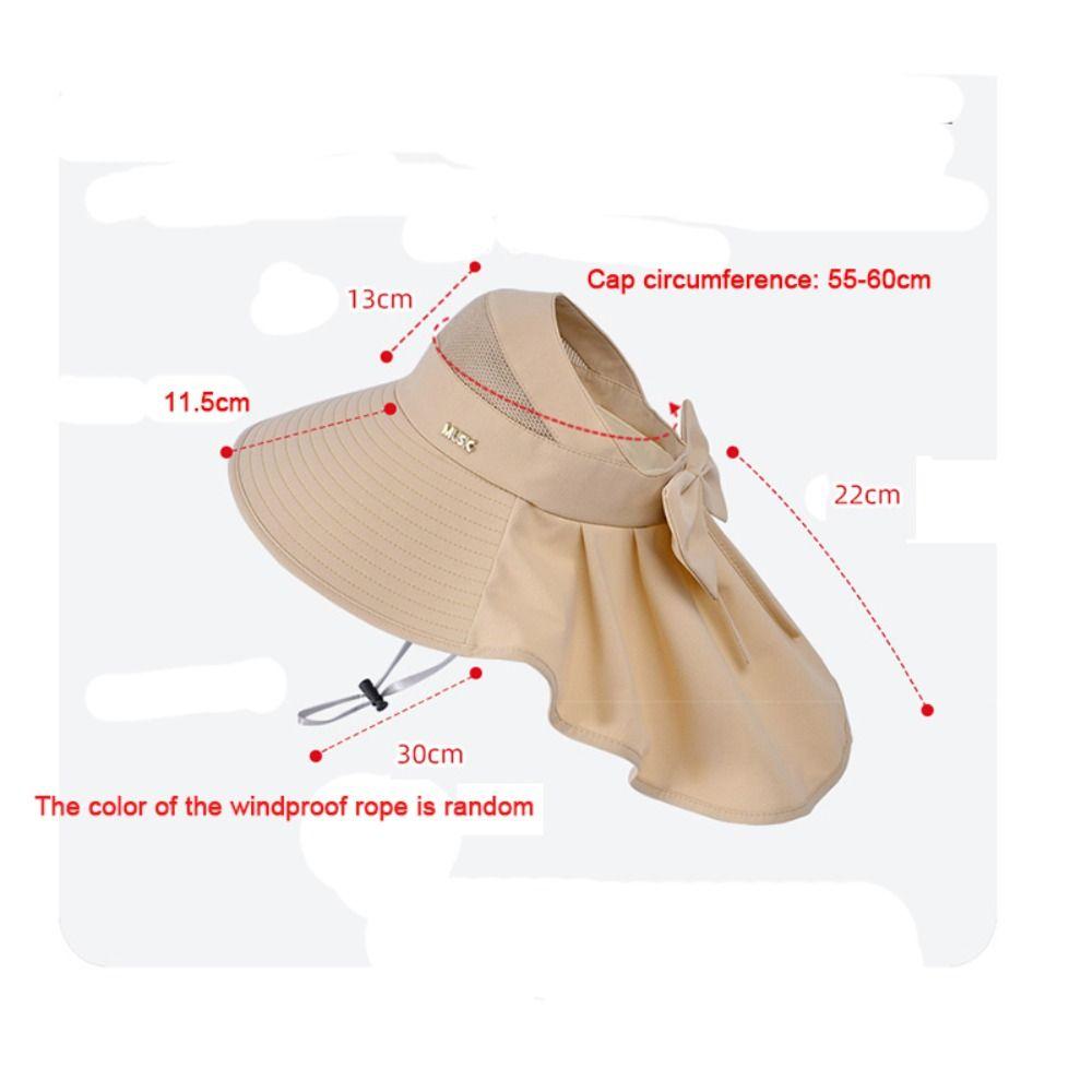 Neck Protection Sun Hat Anti-UV Beach Shawl Hat Summer Empty Top Ponytail Cap