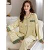 Pajamas Women's Spring and Autumn 100% Pure Cotton Long-sleeved Thin 1011 New Spring and Summer High-end Loungewear Set