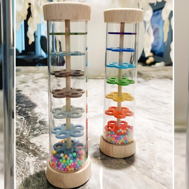 Wooden Alf Rain Sound Tube, Early Education Sensory Stimulation Toy, Simulated Rain Sound, Sand Timer, Baby Soothing Grasping Toy
