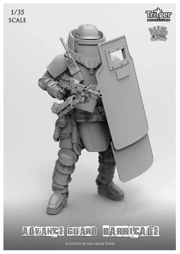 Nuts Planet Advance Guard Gardner Fighting with a Bulletproof Shield Unpainted Resin Assembly Kit T35002 1/35