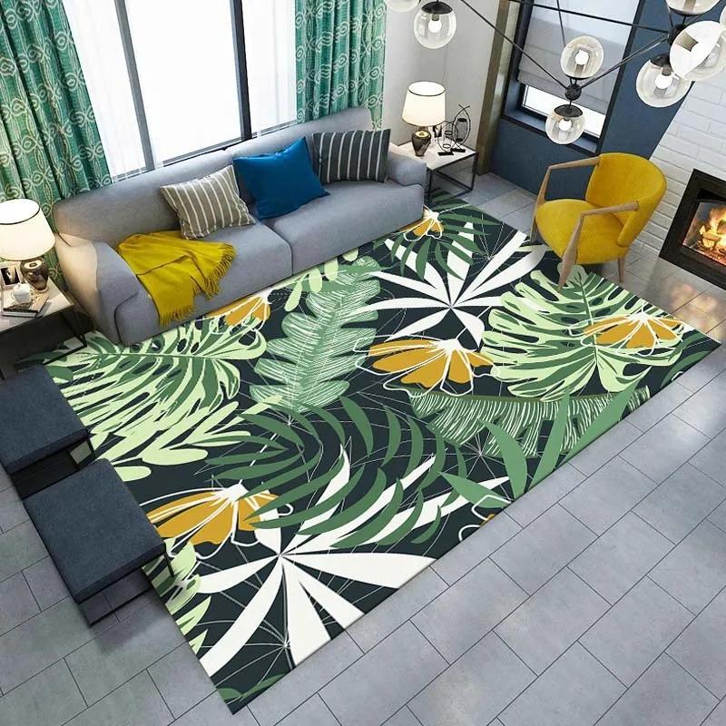 Tropical Plant Leaf Printed Floor Mat Door Front Decoration Home Living Room Floor Mat