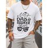 European Size Men'S Comfort Colors T-Shirt In White Featuring 'Dad Cooler Than Yours' Design. Made from Breathable Fabric,Crew Neck And Short Sleeves