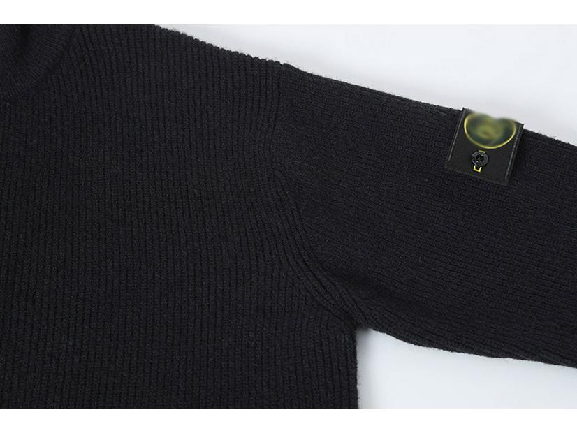 Unisex Herbst/Winter Steinfarbener Reißverschluss-Strickjacke: Stehkragen, Abzeichen-Detail, Colorblock-Strickpullover