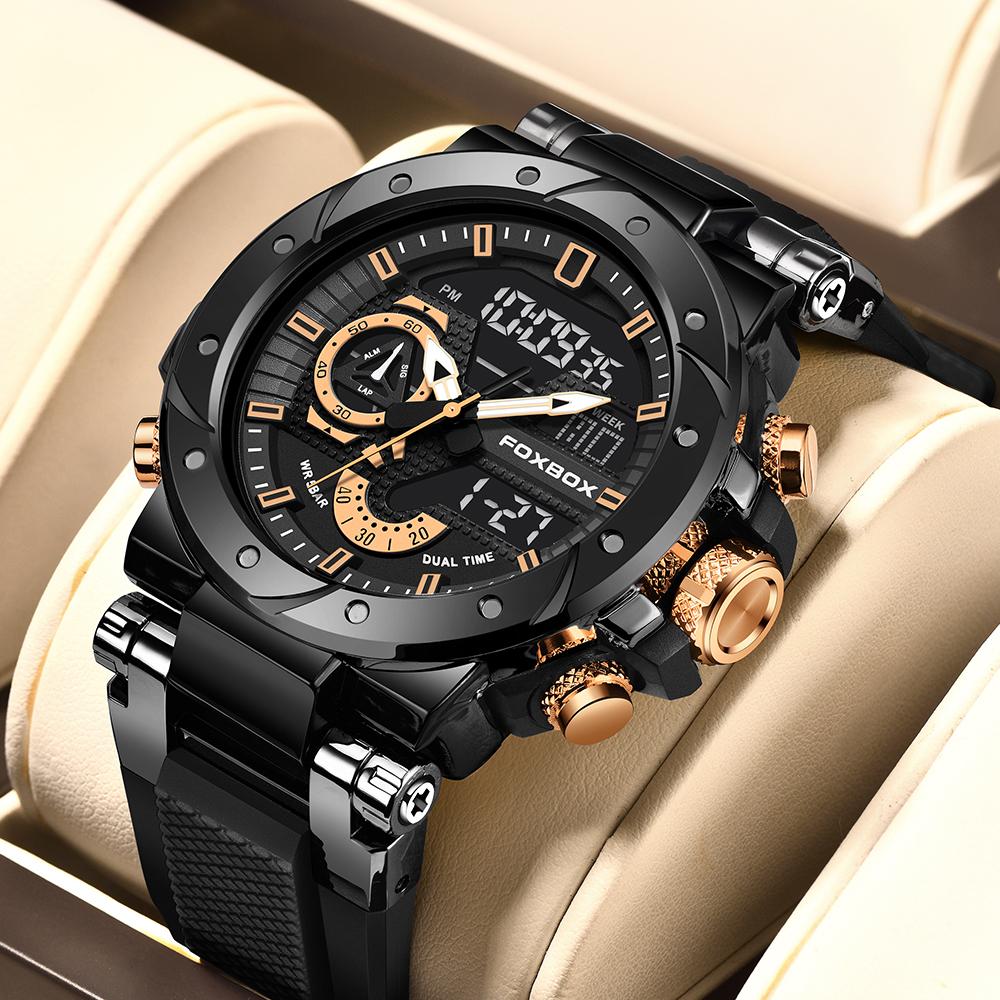 LIGE Top Brand Men Digital Watch Military Watches Fashion Sports Waterproof Dual Display Quartz Wristwatches Relogio Masculino