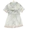 Wind Ice Silk Pajamas Women'S Summer Short-Sleeved High-End Simple Solid Color Summer Suit