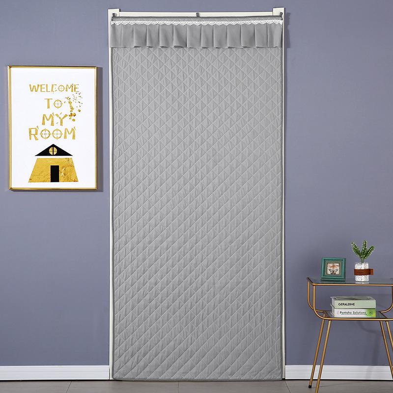 1 Pcs Winter Quilted Design Door Curtain Thick Windproof Cold-proof Thermal Door Curtain Keep Warm Door Screen Easy Installation