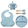 Children's Silicone Tableware Set: 8-Piece Suction Cup, Anti-Fall for Baby & Mom