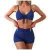 2026 Sexy Solid Swimwear Women Push Up Bikini Set Drawstring Tankini Brazilian Lady Swimsuit High Waist Beach Bathing Suits