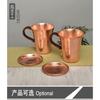 Handmade Pure Copper Coffee Mug Hammered Thickened Cup with Lid Cold Water Beer Mug Moscow Mule Drinkware Bar Tableware