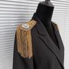 Punk Tassel Chain Shoulder Board Brooch Epaulette Star Shoulder Flash  Clothing Accessories