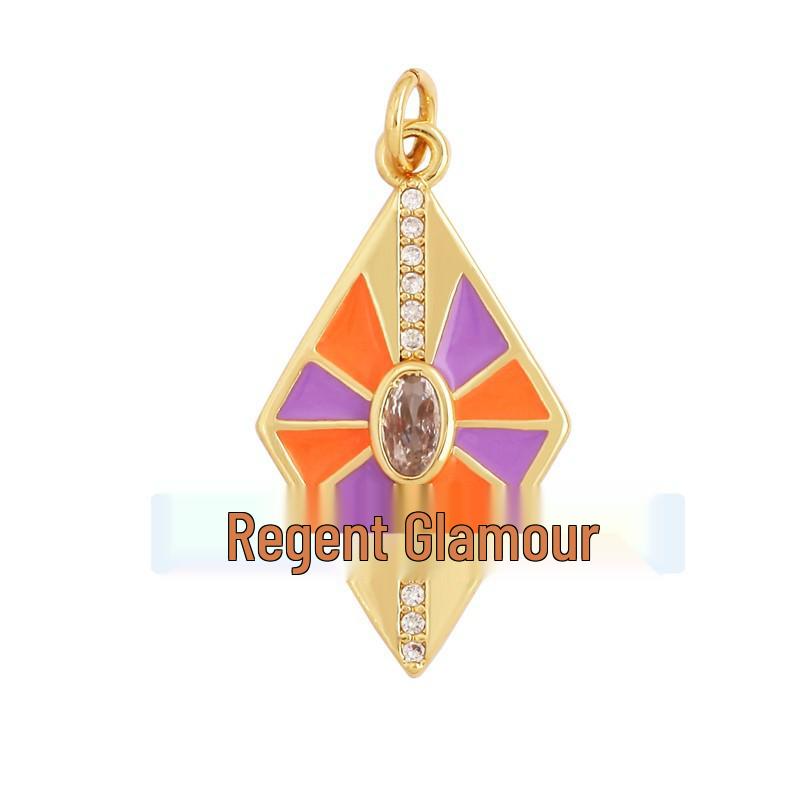 

Европейско-американский тренд, кулон в виде клетчатого сердца и прямоугольника с капельным маслом, с золотым покрытием