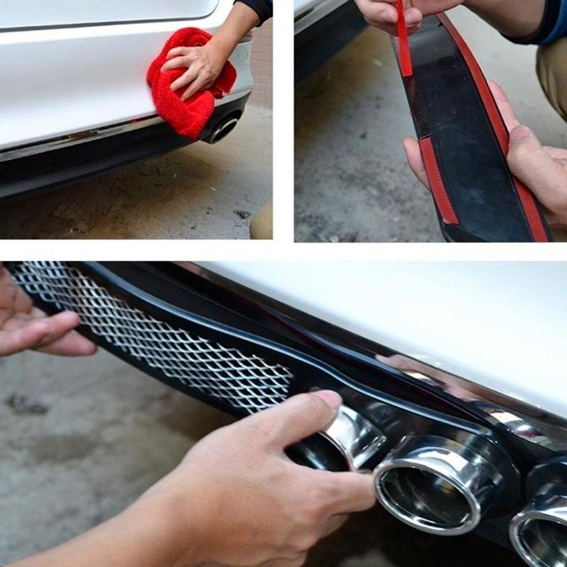 2 Peças/Conjunto Universal Carro Auto Estilo Grade Decorativa Falsa Saída de Ar Tubo Silenciador de Escape Fita Adesiva Modificação de Carro