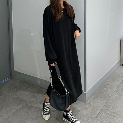 Nowy Zimowy Styl Luźna Wygodna Codzienna Spódnica Plus Size MM Za Kolano Długa Bluza dla Kobiet