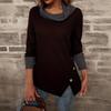 Women's Top Korean Contrasting Color Splicing Sweater Spring and Autumn Versatile Half-turtleneck