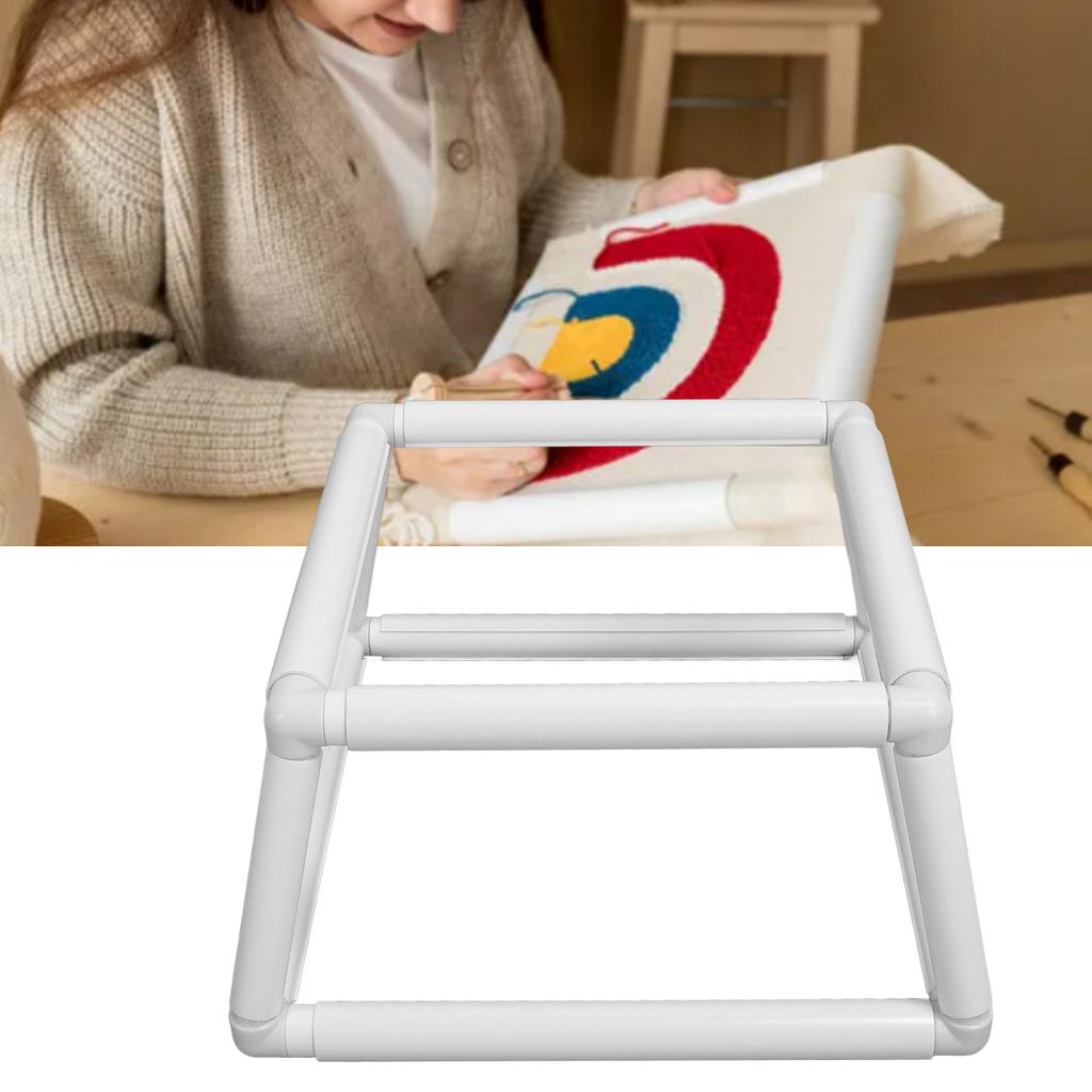 Embroidery Frame Lap Stand   Stitch Stitching Holder Set Rectangular Plastic Tube Double Layer Sewing Hoop