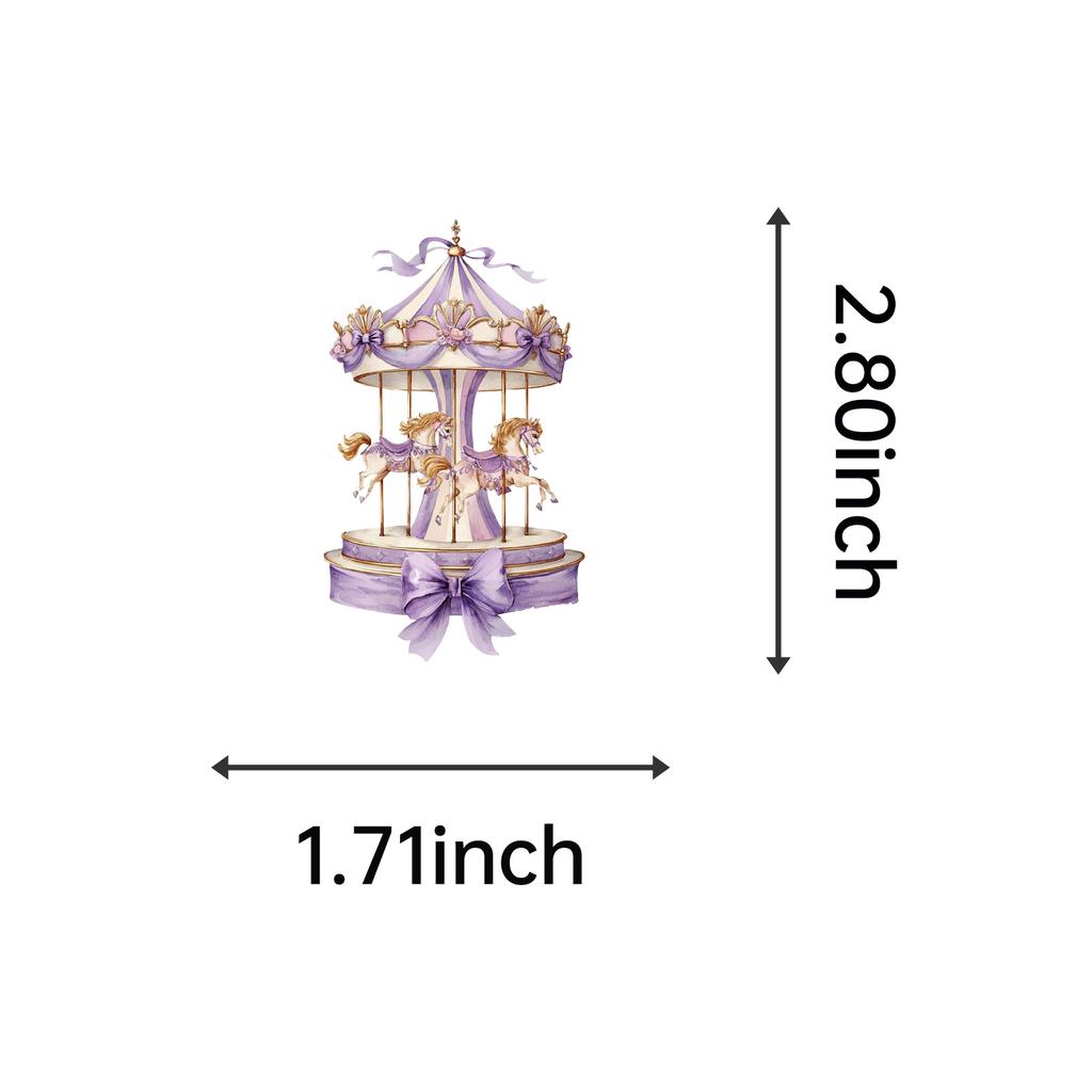 50 Pieces of Purple Dream Transparent Stickers for Water Cup Phone Case, Luggage Box Decoration and Waterproof Stickers