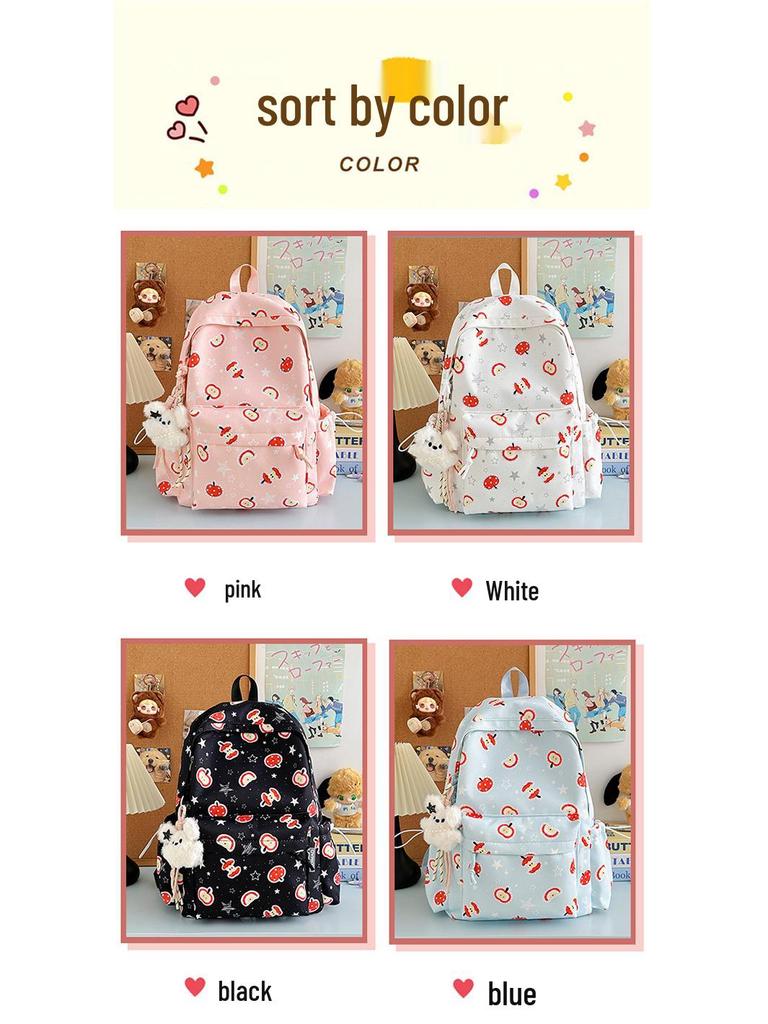 Lightweight Cute Print Backpack for Middle & High School Girls: Large Capacity