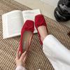 Butterfly-knot Square Toe Women Ballet Shoes Ladies Casual Slip On Soft Sole Dress Flats Mary Jane Shoes