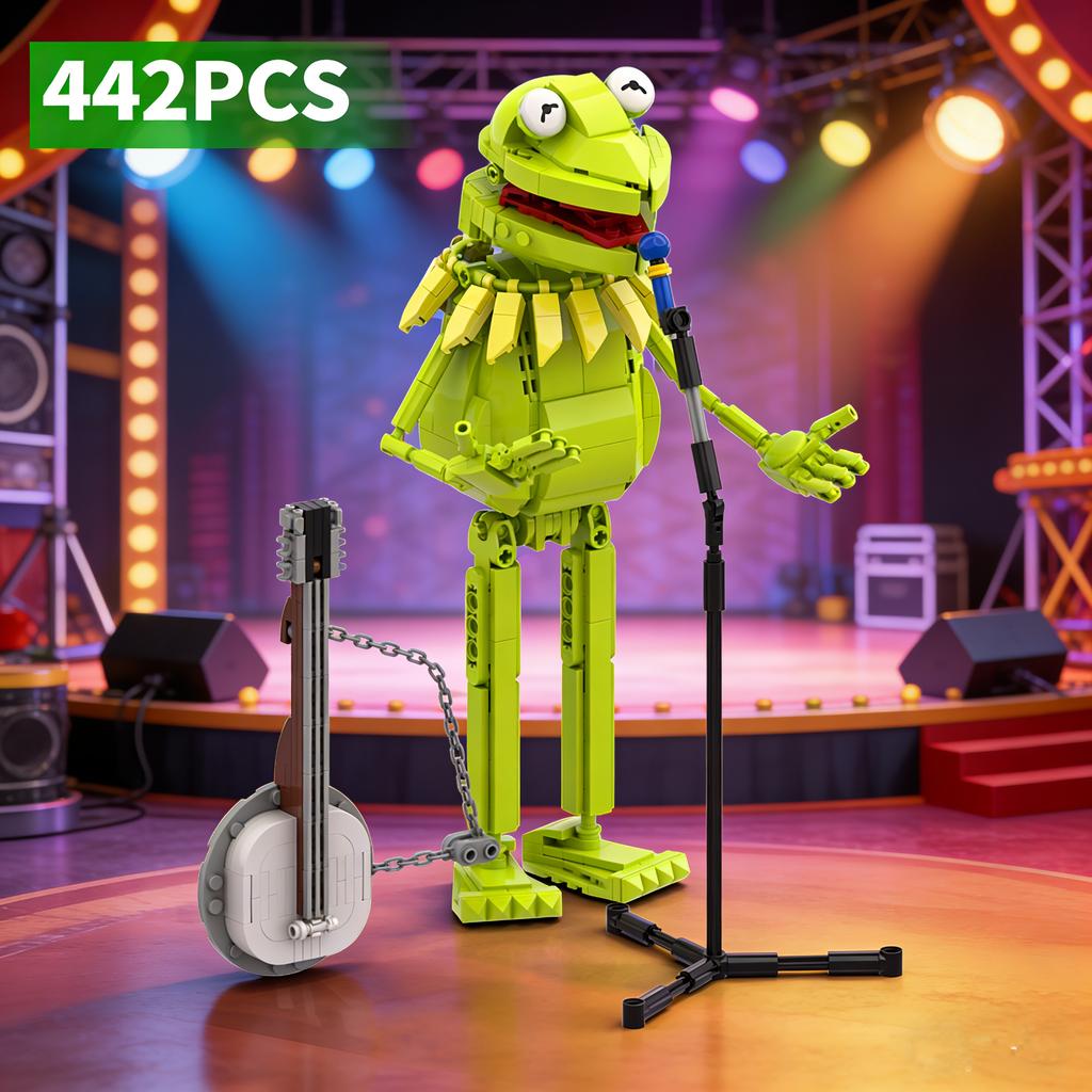 442pcs Kermits The Frog Funny Model Building Blocks DIY Bricks Creative Action Figures Idea Christmas Gifts Kids Toy Birthday