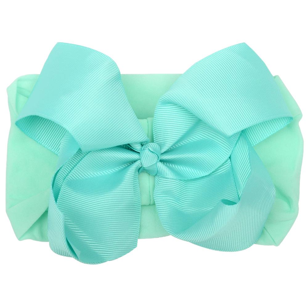 European 6-Inch Elastic Baby & Parent-Child Headband - Solid Color Bow Nylon Hair Accessory