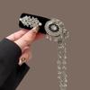Ethnic Style Hair Clip Fashion Hair Accessories Full Diamond Flash Tassel Headwear Retro Hairpin Imitation Silver Duckbill Clip
