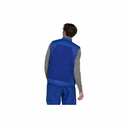 adidas Solid Color Logo Zipper Sleeveless Windbreaker Jacket for Men, Blue