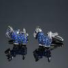 Cufflinks For Men Luxury Blue Retro Metal Cuff Links Mens French Square Cuffs Button Shirts Business For Wedding Jewelry Gift